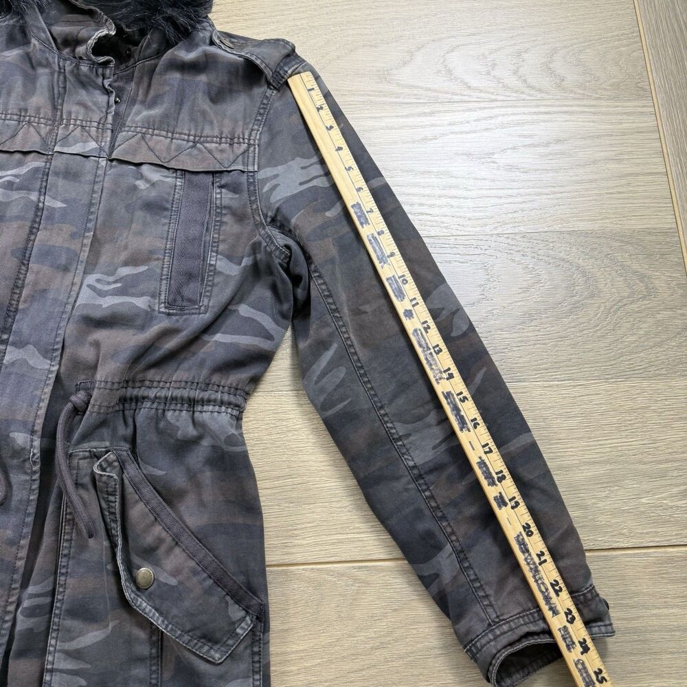 American Eagle Field Jacket Women Small Camo Military Faux Fur Vintage Y2K - Picture 5 of 12